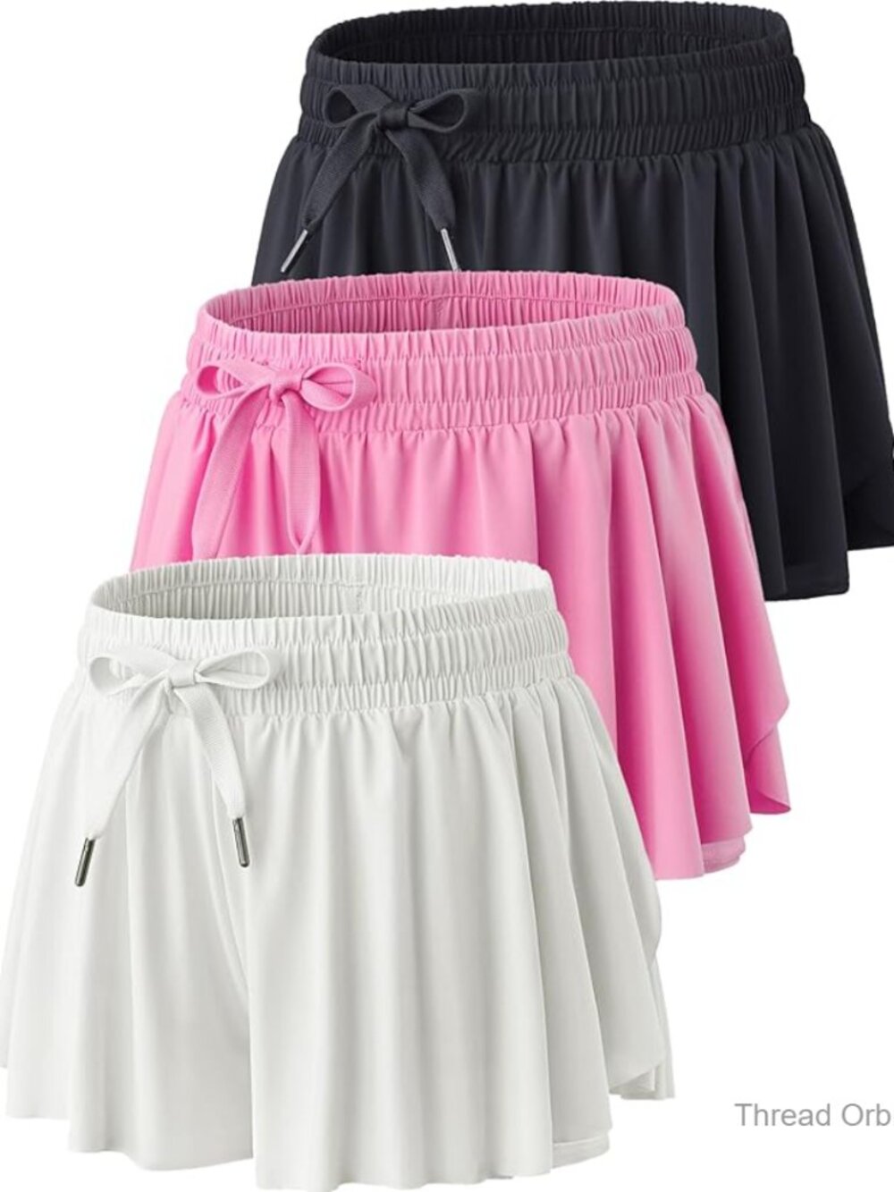 High Waisted Athletic Shorts with Built-In Liner 3 Pack